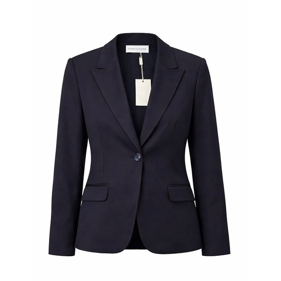 DIANA GALLESI Black Single Button Tailored Italian Blazer Women US 8 EU 44 - Picture 7 of 7